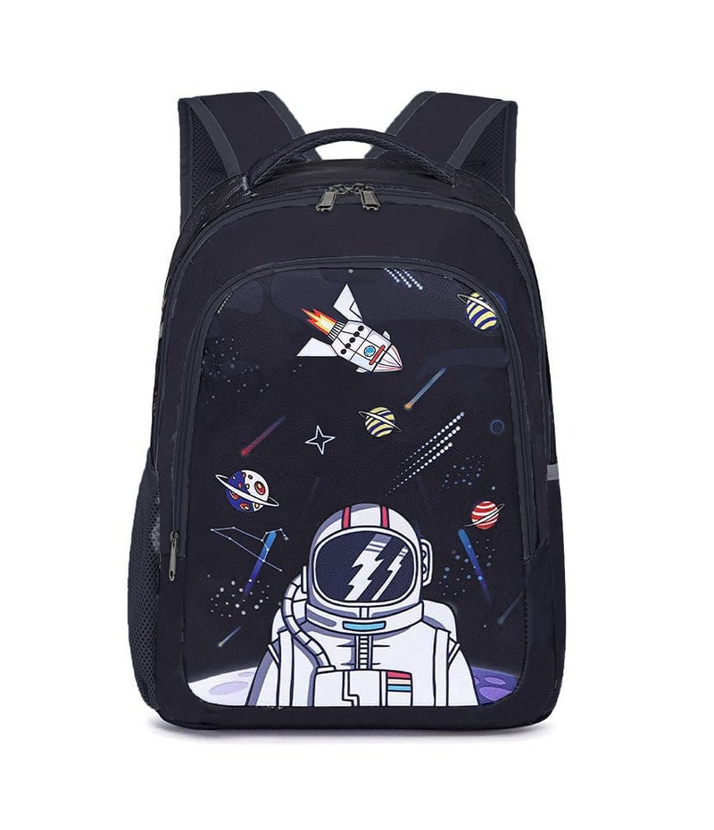 Frantic Waterproof Polyester 26 L 2 Compartment School Backpack with Pencil/Staionery Pouch School Bag Daypack Picnic Bag For School Going Boys & Girls (BK_Blue_Astronaut_24_B) - Image 1