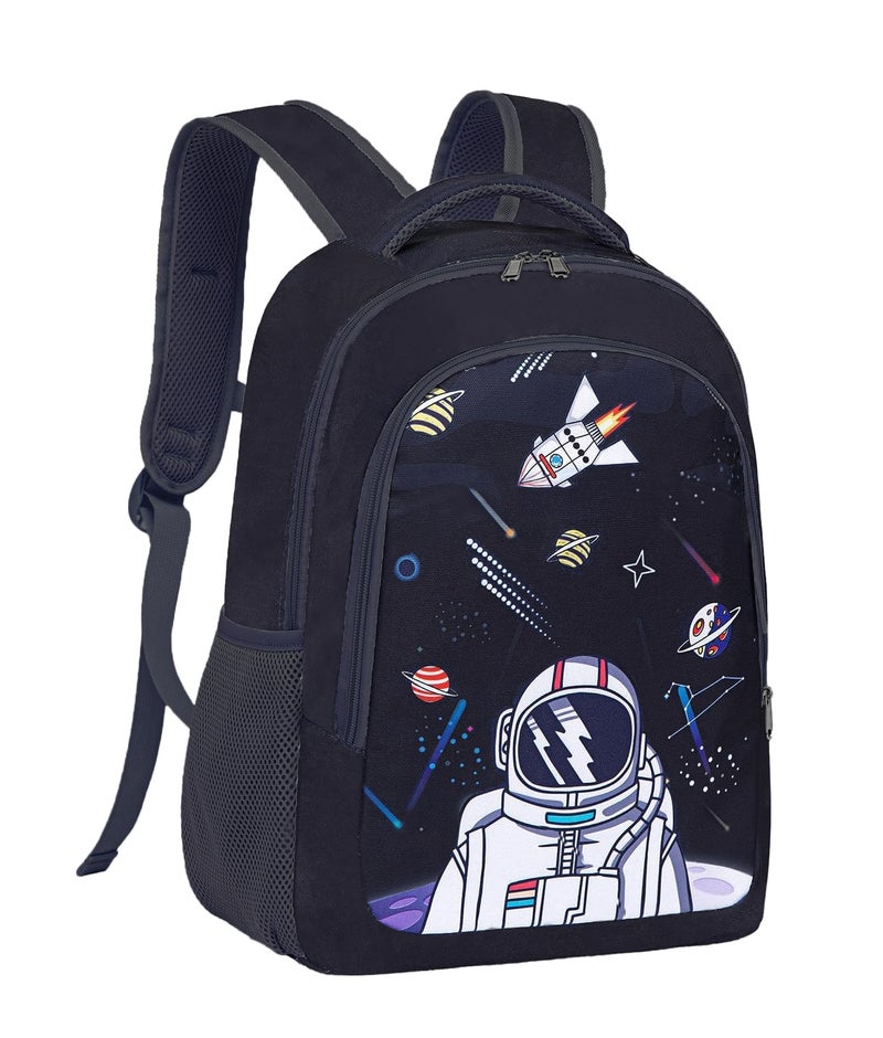 Frantic Waterproof Polyester 26 L 2 Compartment School Backpack with Pencil/Staionery Pouch School Bag Daypack Picnic Bag For School Going Boys & Girls (BK_Blue_Astronaut_24_B) - Image 2