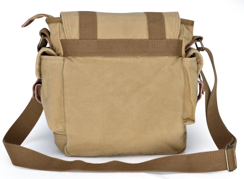 GOOTIUM Canvas Messenger Bag - Small Vintage Shoulder Purse Crossbody Satchel, Khaki - Image 5