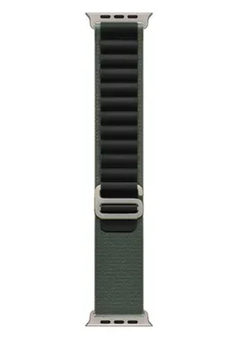 Rabos - Apple Watch Alpine Loop Band 49mm/45mm/44mm Nylon Woven Sport Strap Compatible with iWatch Series 8/Ultra/7/SE/6/5/4/3/2/1 Black/Green - Image 1