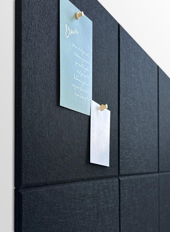 AkuDecor Large Cork Board for Office Wall Decor,48"x36"-12 Pack Felt Wall Tiles with 35 Push Pins, Thicker 0.47in, Felt Bulletin Board Pin Board Cork Boards for Walls - Black - Image 4