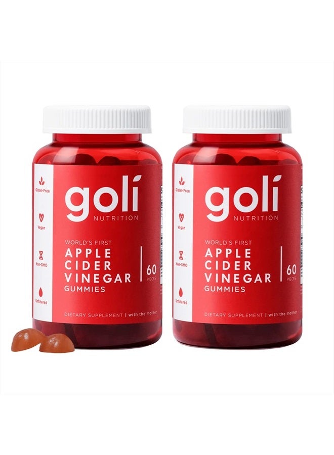 Goli مكمل غذائي، فيتامينات جومي خل التفاح، عبوتان من 60 حبة - Image 1