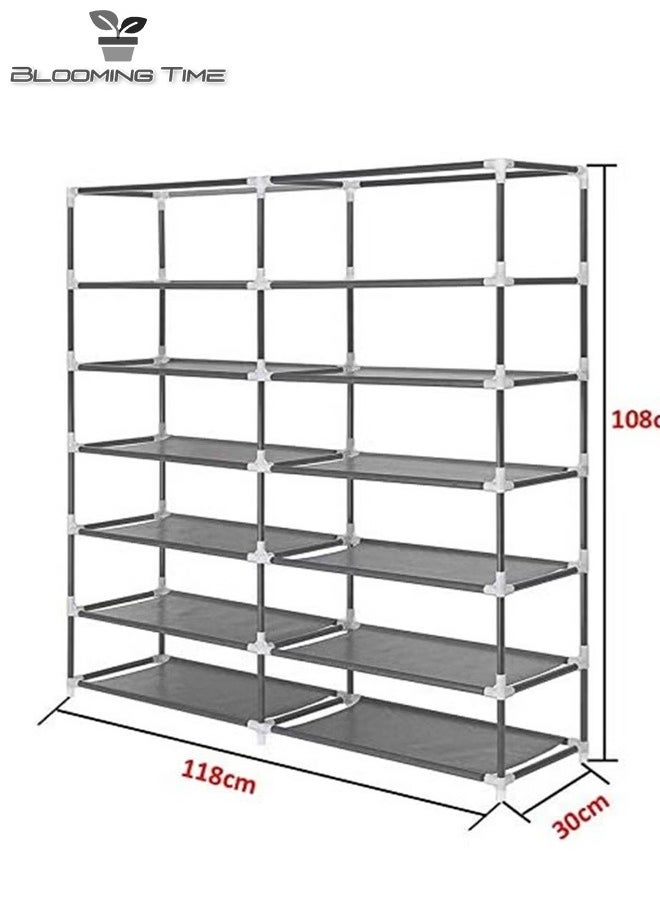 BLOOMING TIME 12-Layer Double Row Dustproof Non-Woven Simple Shoe Rack Saves Space  - Image 3