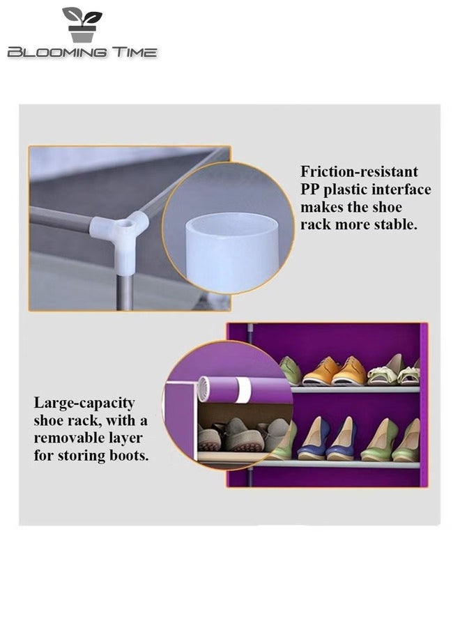 BLOOMING TIME 12-Layer Double Row Dustproof Non-Woven Simple Shoe Rack Saves Space  - Image 4
