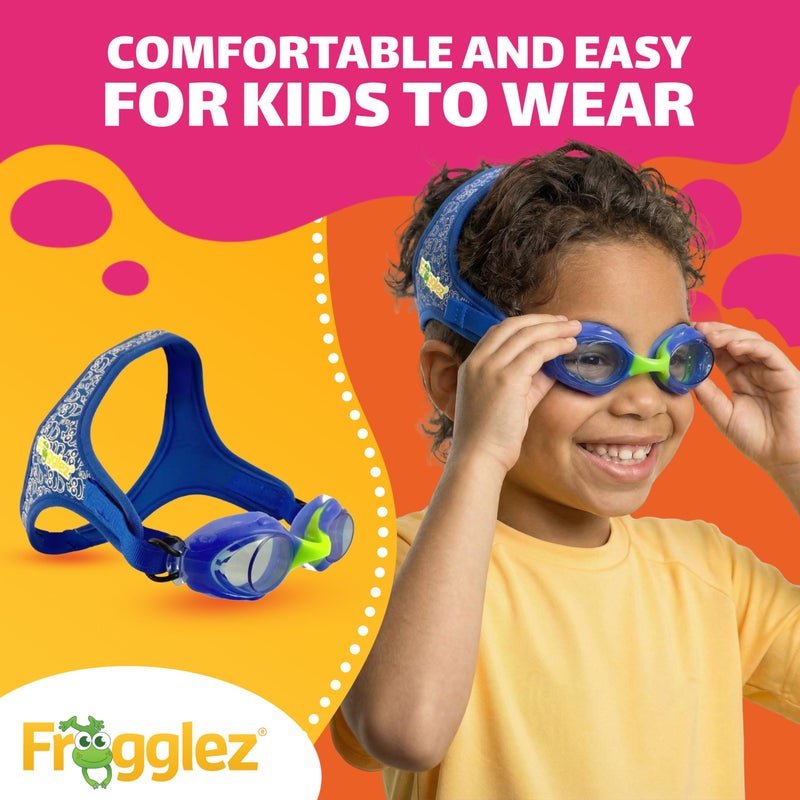 Frogglez Anti-Fog Swimming Goggles for Kids under 10 (Ages 3-10) Recommended by Parents; Premium Pain-Free Strap - Image 2