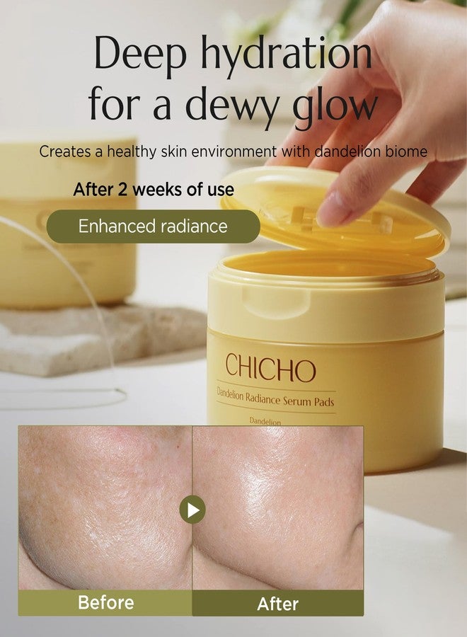 CHICHO Dandelion Radiance Serum Pads (90 Pads) – Jumbo 8cm Quick Mask Toner Pads – 80.2% Dandelion Biome + Lotus, Vegan pH 5.2, Sensitive Skin - Image 3