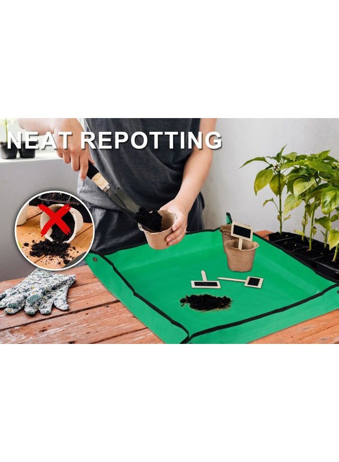 Azureblue 30" X 30" Repotting Mat for Indoor Plant Transplanting & Potting Soil Mix Block Container, Bonsai Tools Potting Tray Succulent Plant Orchid Potting Mat Indoor Gardening Tools Gifts for Gardener - Image 4