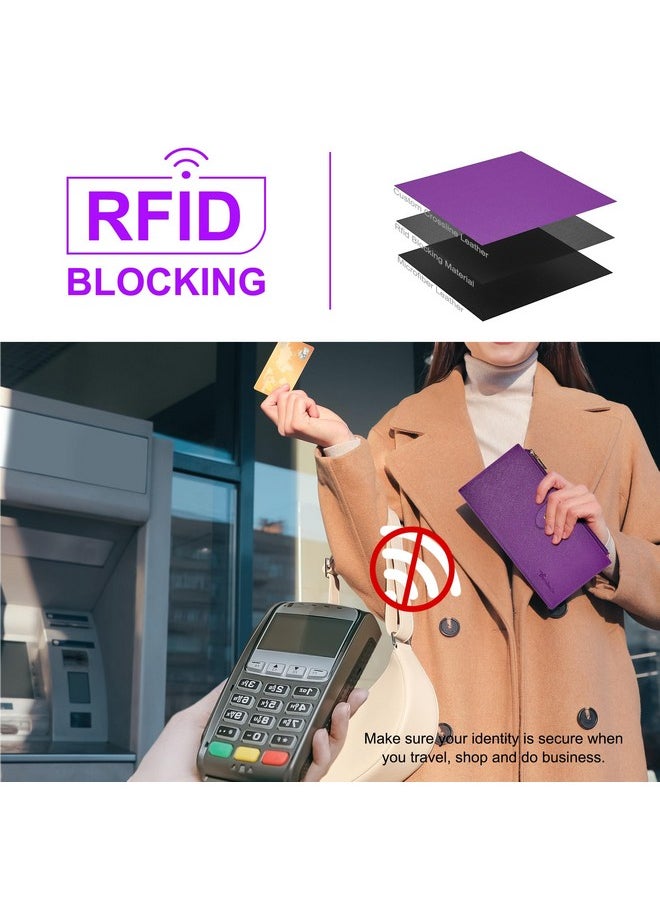 Travelambo - Rfid Wallet Women Large Size Bifold Multi Card Wallet Case With Zipper Pocke Credit Card Holder For Women - Image 1