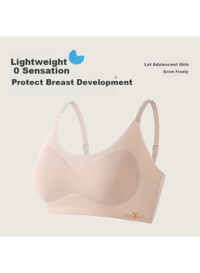 Liberal Free Style Teenage Girl Bra Summer Seamless Shockproof Mesh Big Kids Breathable Thin Section For Junior High School Students - Image 2