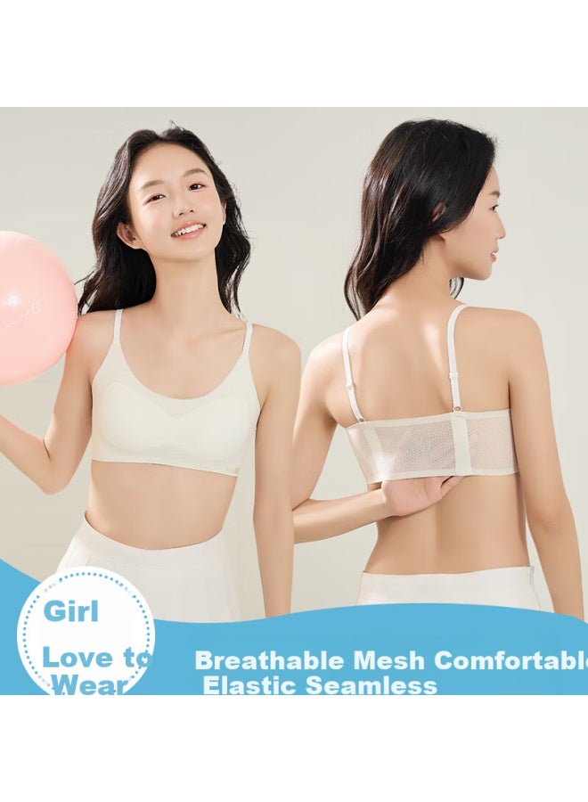 Liberal Free Style Teenage Girl Bra Summer Seamless Shockproof Mesh Big Kids Breathable Thin Section For Junior High School Students - Image 1