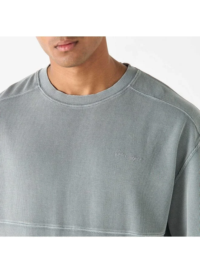 Lee Cooper Lee Cooper Ribbed T-shirt with Crew Neck and Short Sleeves