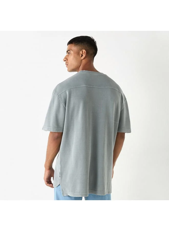 Lee Cooper Lee Cooper Ribbed T-shirt with Crew Neck and Short Sleeves