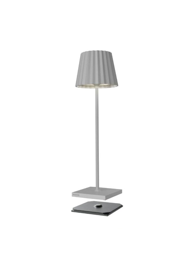 Sompex Troll 2.0 LED Table Lamp | IP54 (splash and dust proof) | 2 warm white light colours | Stepless touch dimmer | Wireless Indoor & Outdoor | Aluminium | Brightness memory | H 38 cm - Grey - Image 3