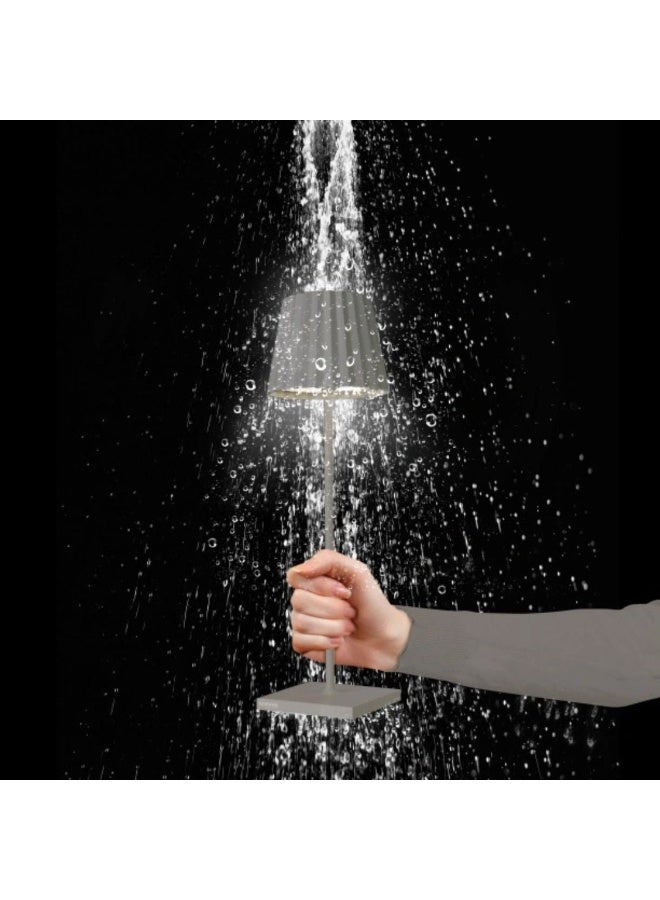 Sompex Troll 2.0 LED Table Lamp | IP54 (splash and dust proof) | 2 warm white light colours | Stepless touch dimmer | Wireless Indoor & Outdoor | Aluminium | Brightness memory | H 38 cm - Grey - Image 2