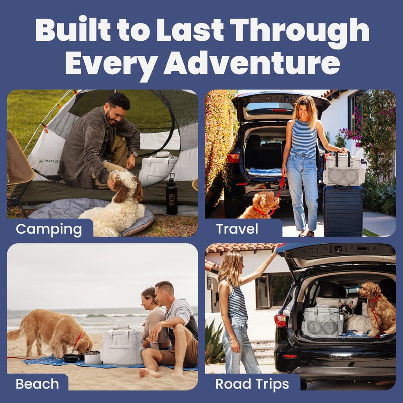 rubyloo The Original Doggy Bagâ„¢ - Complete Dog Travel Bag for Supplies with 2 BPA-Free Travel Dog Bowls & 2 Pet Food Containers - Traveling Kit for Road Trips, Camping, Weekend Away or Doggy Gift: Beige - Image 4