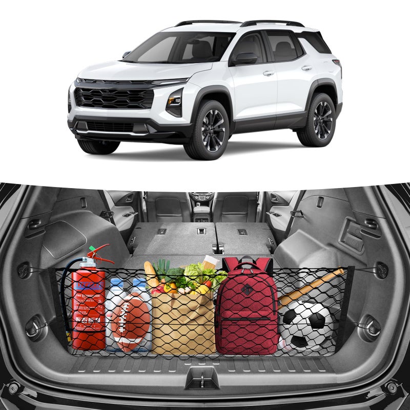 Canvcle Trunk Cargo Net for 2018-2025 2026 Chevy Equinox & GMC Terrain Accessories Envelope Style Mesh Trunk Net Organizer and Storage Stretchable Elastic Nylon Rear Cargo Netting with Hooks - Image 1