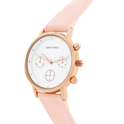 Joker & Witch Boston 33mm White Dial 16mm Pink Faux Leather Watch for Women - Image 2