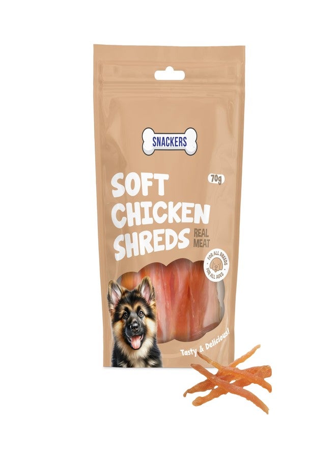 Snackers Soft Chicken Shreds, Dog Treats | Natural High Protein Chews for Dental Health, Strong Muscles & High Energy | Healthy & Tasty Snacks for Puppies & Adult Dogs, 70g - Image 1