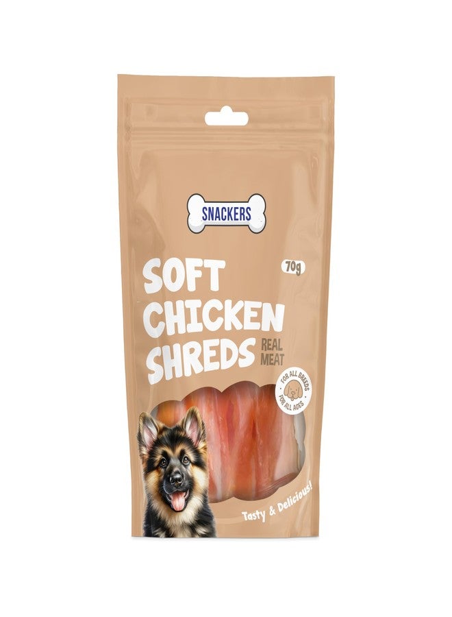 Snackers Soft Chicken Shreds, Dog Treats | Natural High Protein Chews for Dental Health, Strong Muscles & High Energy | Healthy & Tasty Snacks for Puppies & Adult Dogs, 70g - Image 4
