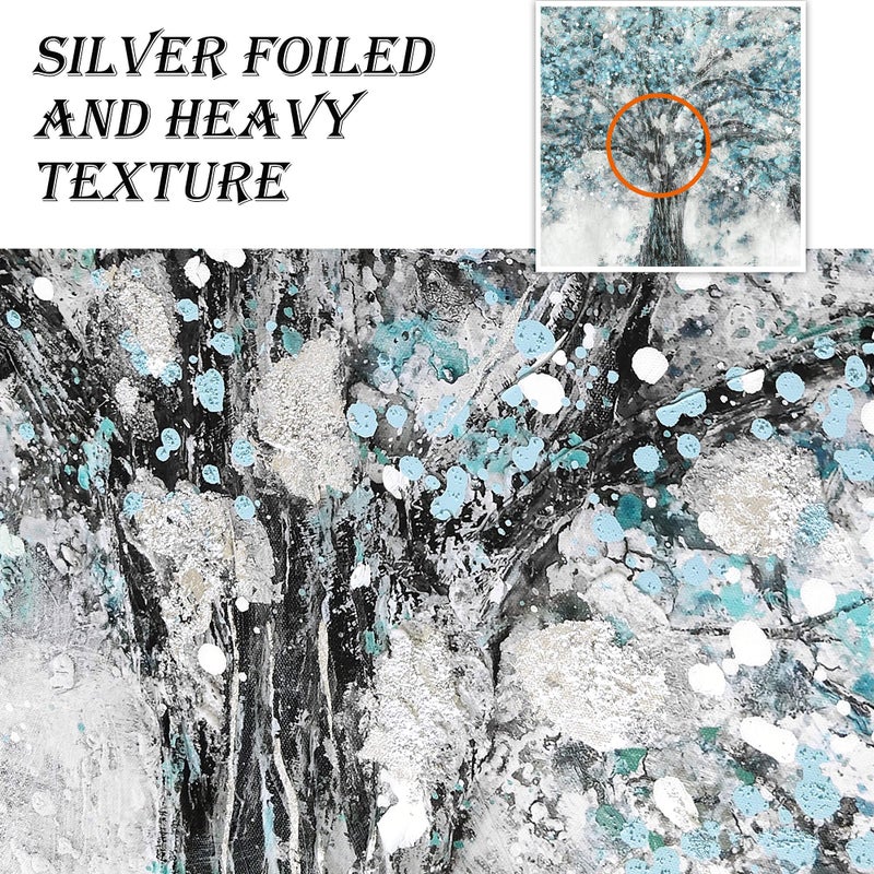 TAR TAR STUDIO Abstract Tree Canvas Wall Art: Maple Blossom Artwork Picture Painting on Canvas for Living Room (Overall 48" W x 24" H, Multiple Sizes/Color) - Image 2