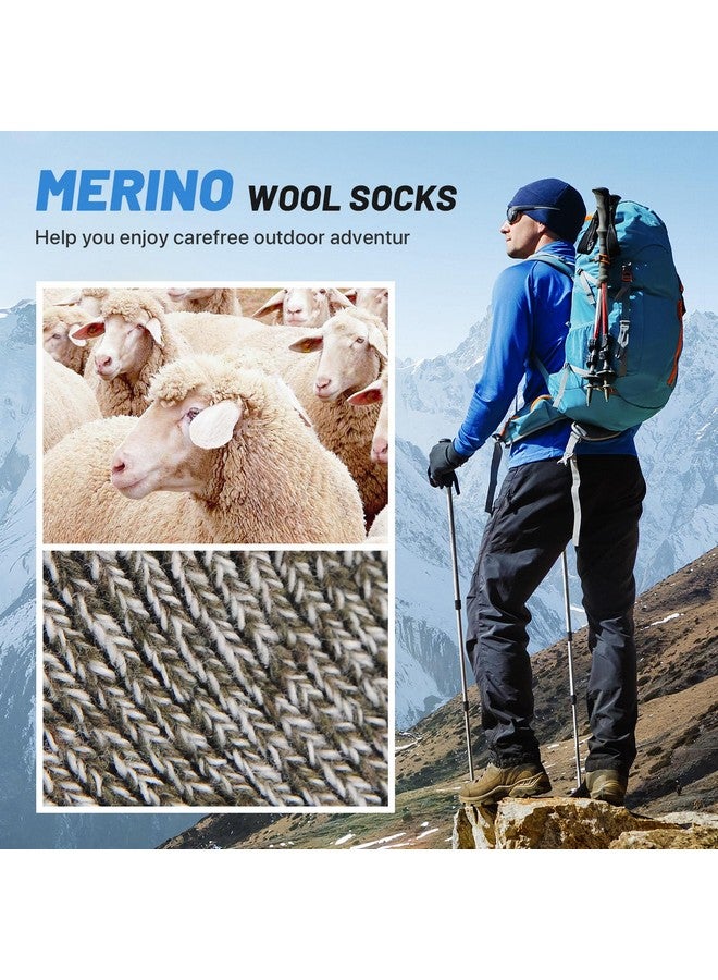 SIMIYA 5 Pairs Merino Wool Socks for Men, Super Thick Hiking Thermal Socks for Cold Weather - Image 2