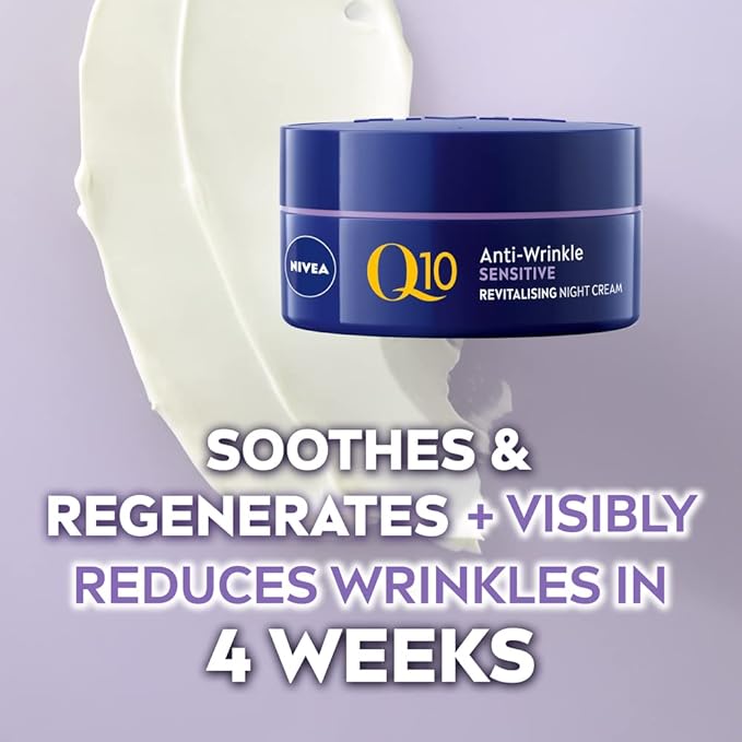 Nivea كريم نيفيا Q10 المضاد للتجاعيد للبشرة الحساسة - كريم ليلي 50 مل - Image 2