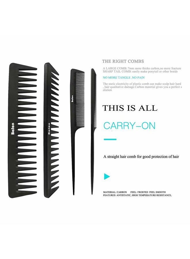 BALON 4Pcs Paddle Hair Brush, Detangling Brush and Hair Comb Set for Men and Women, Great On Wet or Dry Hair, No More Tangle Hairbrush for Long Thick Thin Curly Natural Hair - Image 4