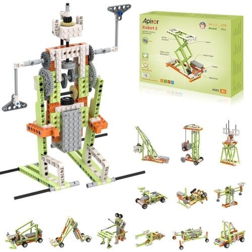 Apitor Robot E STEM Kits for 812 Year Old Boy Girl 14 in 1 Electric Building Toys with Learning Materials DIY Educational Construction Science Kit for Kids 810 1012 Christmas Birthday Gift - Image 1