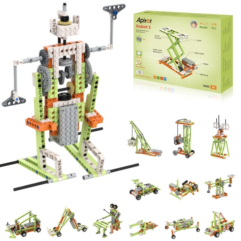 Apitor Robot E STEM Kits for 812 Year Old Boy Girl 14 in 1 Electric Building Toys with Learning Materials DIY Educational Construction Science Kit for Kids 810 1012 Christmas Birthday Gift - Image 3