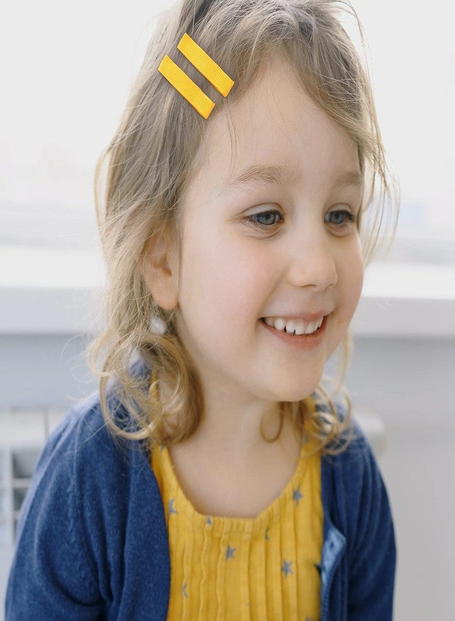 Cinaci 60 Pack/30 Pairs 5 CM 2 Inch Solid Plain Grosgrain Ribbon Cloth Fabric Covered Fully Lined DIY Metal Alligator Hair Clips Duckbill Barrettes Accessories for Baby Girls Toddlers Kids Teens - Image 2