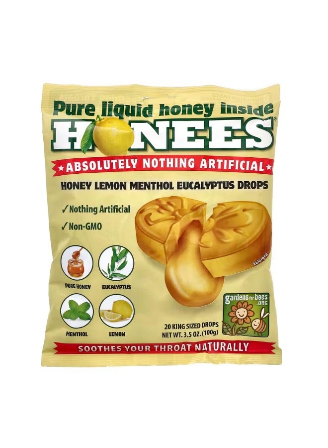 Honees Cough Drops Honey Lemon 20 King Sized Cough Drops - Image 1