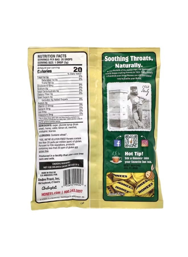 Honees Cough Drops Honey Lemon 20 King Sized Cough Drops - Image 2