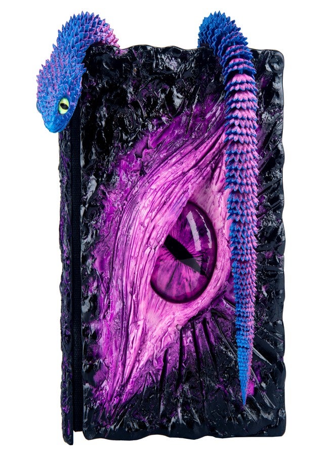 LZlightactor Handmade Big Eye Monster Embossed Journal,Resin Engraving Notebook,Blank Paper,Hardcover Travel Notepad for Writing,Sketchbook,Collection,Gift,Decoration Diary for Man Woman A5 (Purple with snake) - Image 1