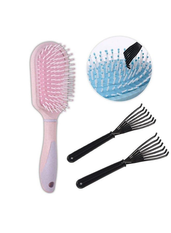 GBSTORE Bstore Detangling Hair Brush Airbag Comb Massage Comb With 2 Pcs Hair Brush Cleaner Rakes For Curly Hair Wet Dry And Girls Women - Image 2