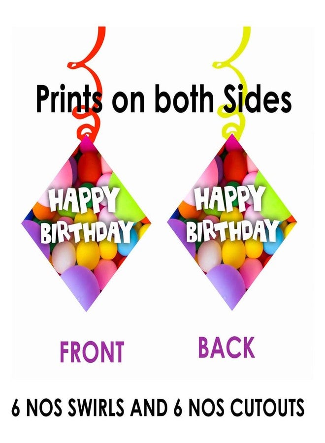 Balloonistics Ice Cream Theme Ceiling Swirl Decorations Birthday Cutout Festive Party Supplies Decorations Event Party (Pack of 6 Swirls and Cutouts) - Image 4