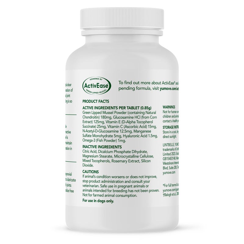 YuMOVE Young & Active Dog Tablets | Hip and Joint Supplement for Dogs with Glucosamine, Hyaluronic Acid, Green Lipped Mussel| Dogs Aged Under 6 | 60 Tablets - Image 2