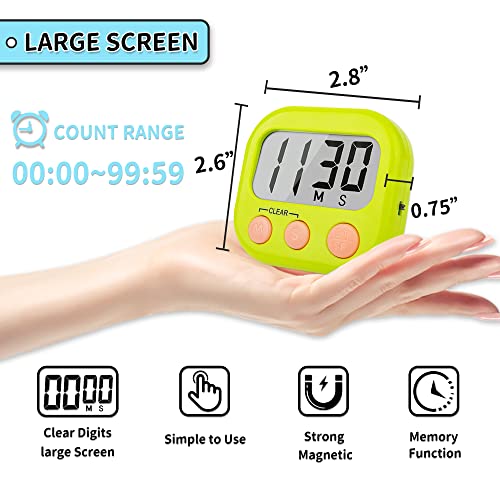 AOUCE Classroom Timers for Teachers Kids Large Magnetic Digital Timer Teacher Supplies 2 Pack-Blue Green - Image 4