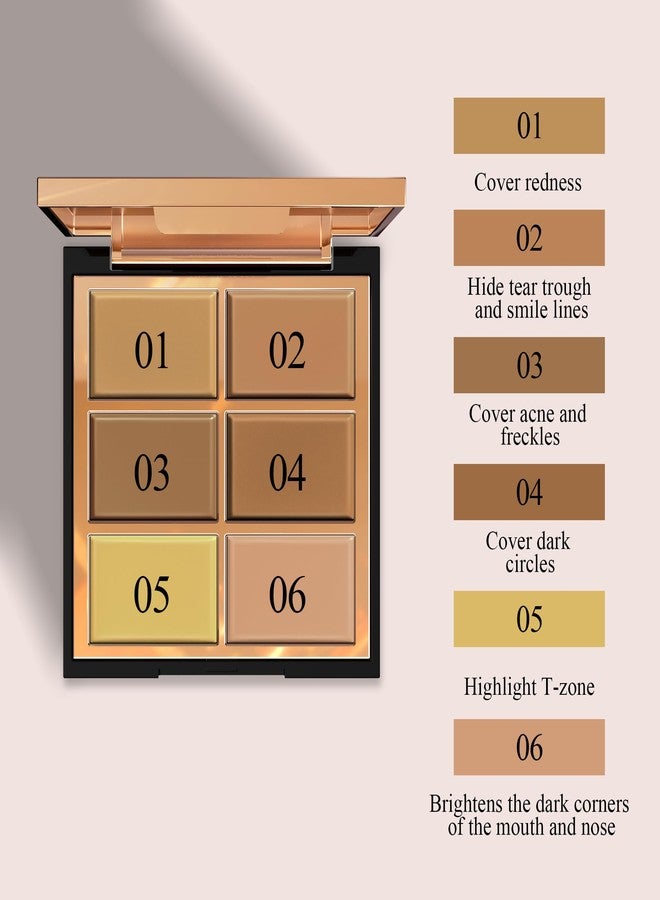 إف في باليت كونسيلر مصحح الألوان من إف في بروفيشنال بستة ألوان - تركيبة كريمية بتغطية كاملة للهالات السوداء والاحمرار وآثار حب الشباب | مكياج مقاوم للماء، سهل الدمج ويدوم طويلاً (02 متوسط) - Image 2