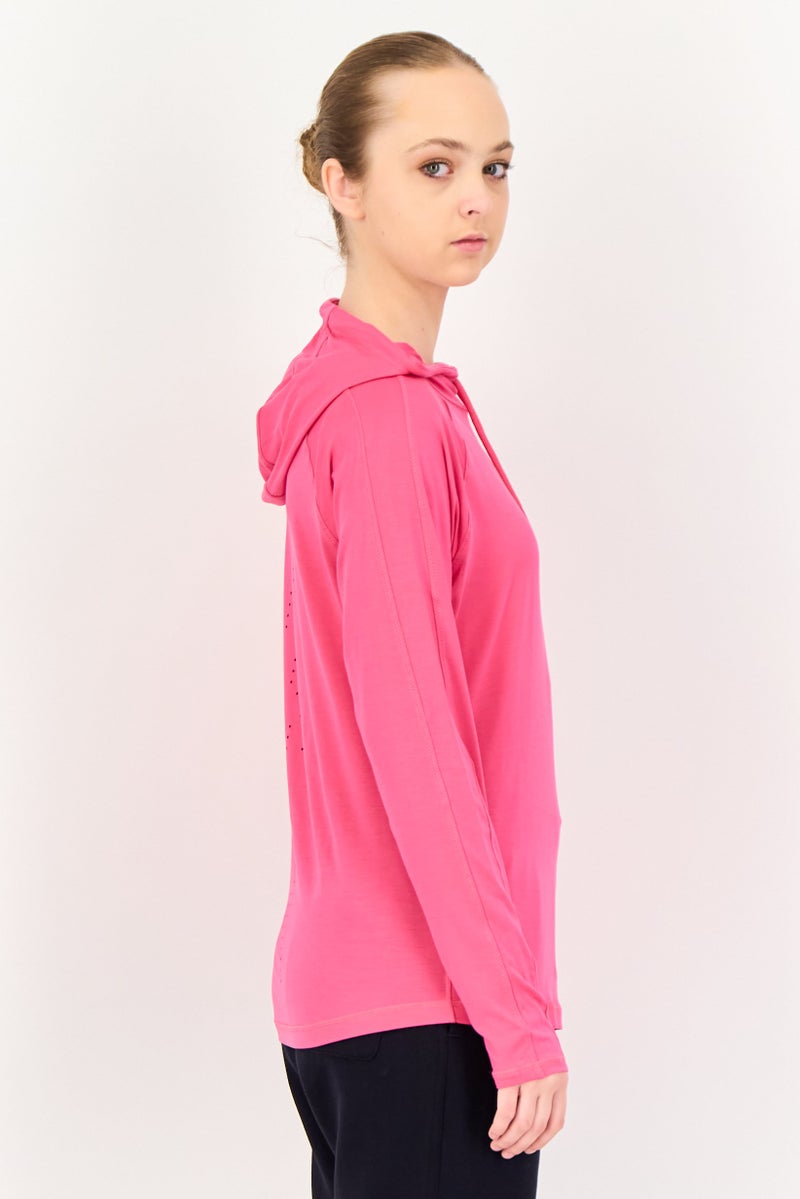 FILA Women Sportswear Fit Long Sleeve Training Hoodies, Pink - Image 3