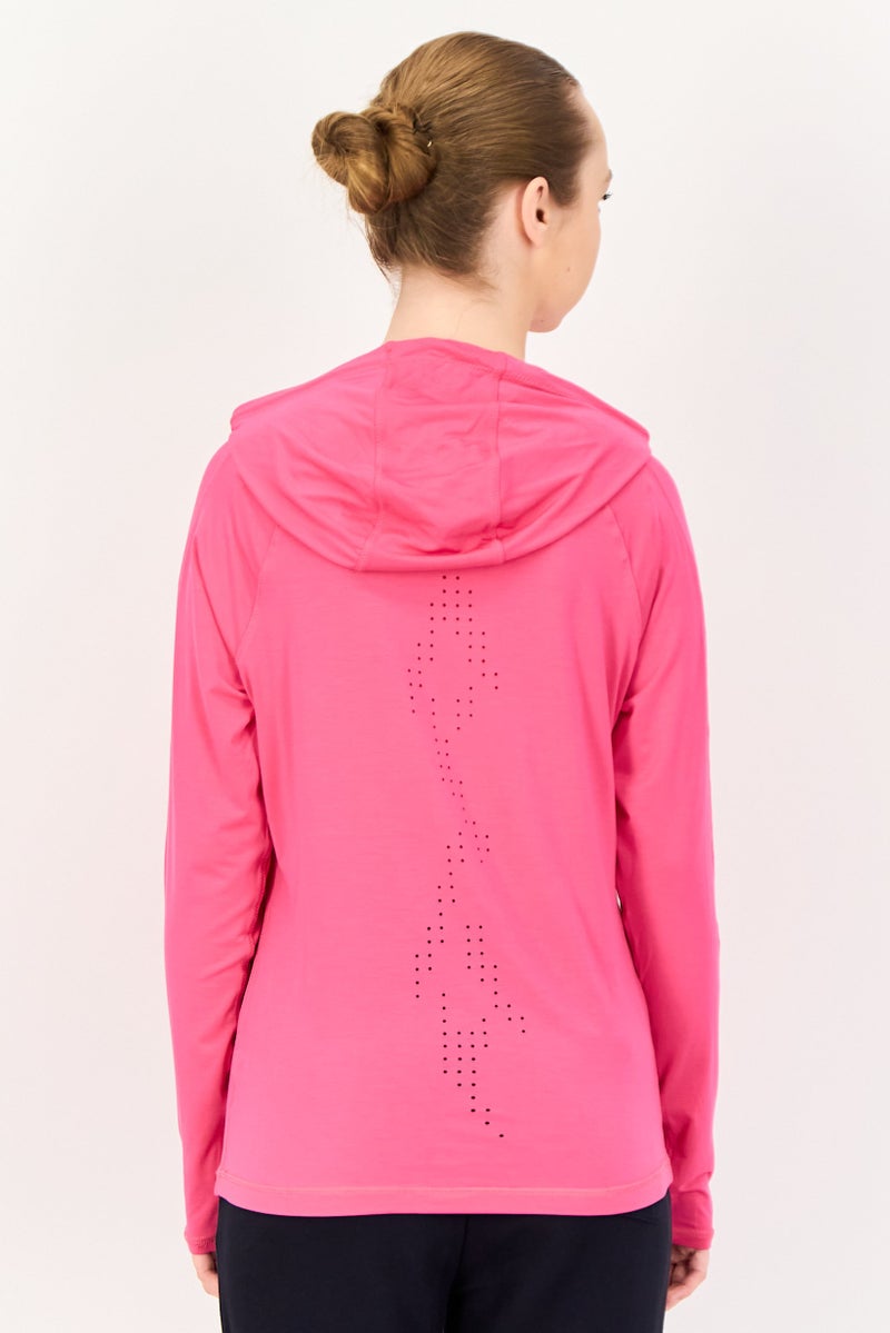 FILA Women Sportswear Fit Long Sleeve Training Hoodies, Pink - Image 4