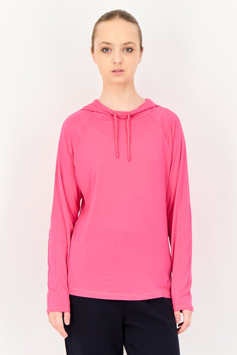 FILA Women Sportswear Fit Long Sleeve Training Hoodies, Pink - Image 1