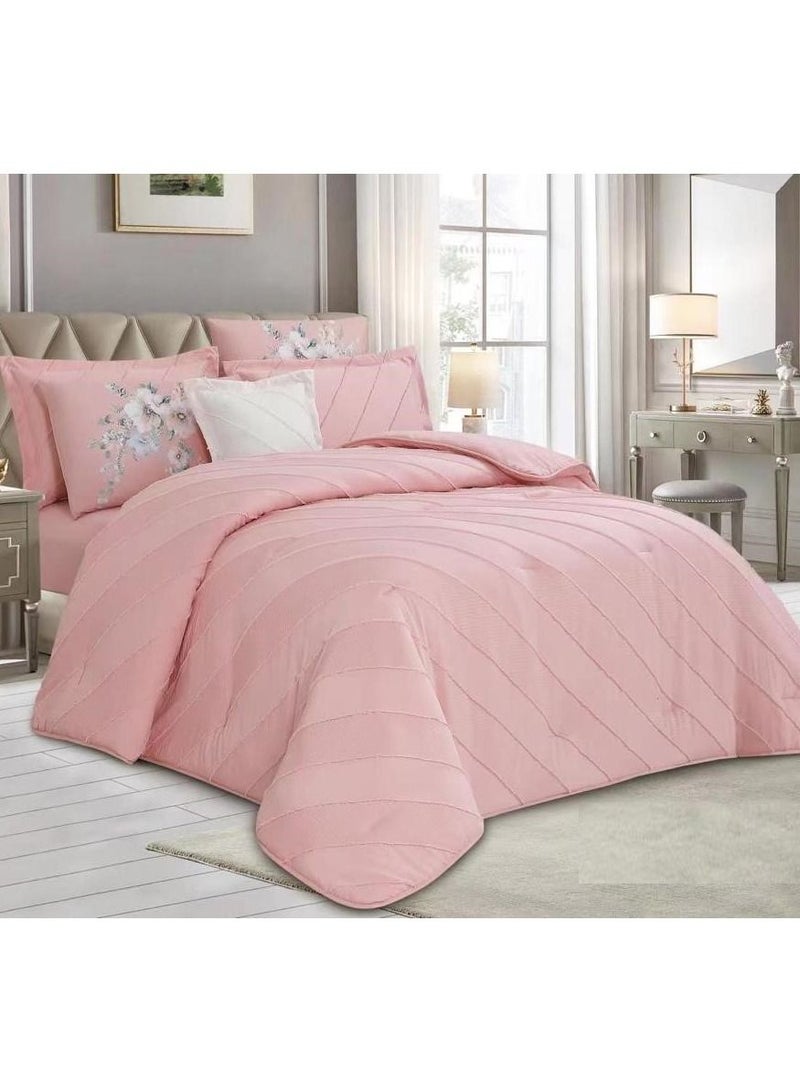 أورز طقم لحاف من اورز بنقشه الزهور7قطع مقاس كنج نفرين ,Twinkle-05 - Image 2