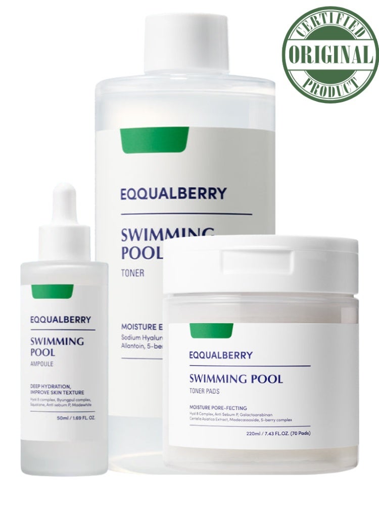 إيكوالبيري جفاف البشرة وخشونة الملمس – مجموعة إيكوالبيري سويمينغ بول بالتونر والأمبول وبادز التونر للترطيب العميق - Image 2