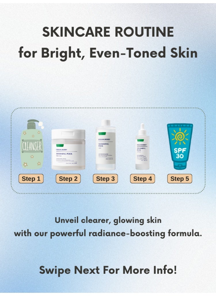 إيكوالبيري جفاف البشرة وخشونة الملمس – مجموعة إيكوالبيري سويمينغ بول بالتونر والأمبول وبادز التونر للترطيب العميق - Image 4