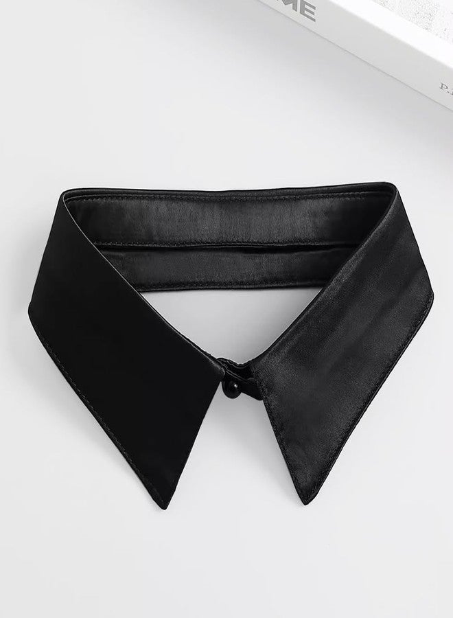 Joyci Women's Decorative Pointed Collar Lapel Choker Black False Collar for Sweater - Image 2