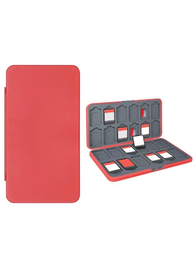 Switch Game Card Case for Switch 2 u0026 OLED u0026 Lite,Portable Memory Storage Holder with 24 Game Card Slots and 24 Micro SD Cards Slots for Easy carrying- Red - Image 1