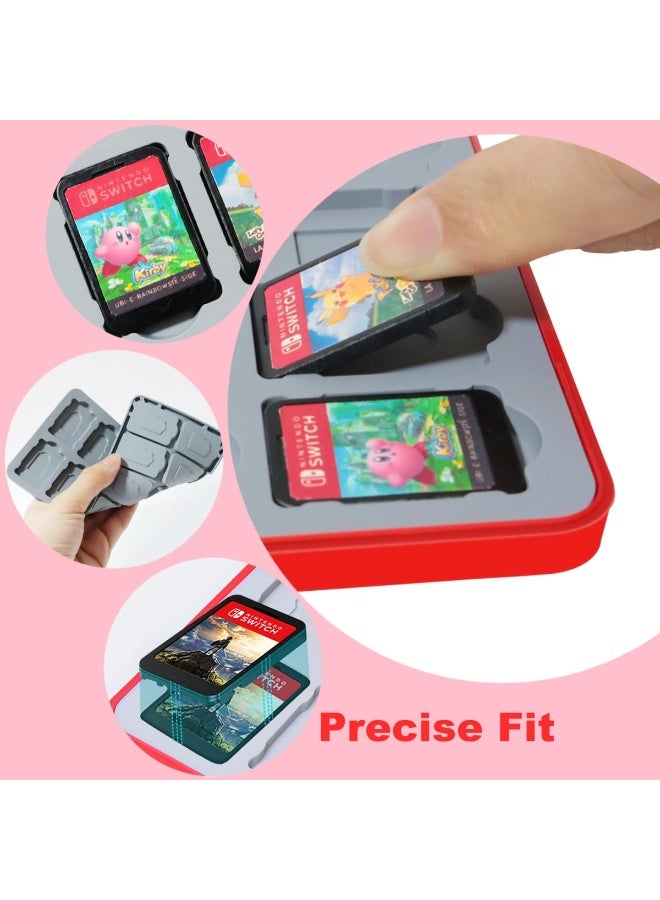 Switch Game Card Case for Switch 2 u0026 OLED u0026 Lite,Portable Memory Storage Holder with 24 Game Card Slots and 24 Micro SD Cards Slots for Easy carrying- Red - Image 4