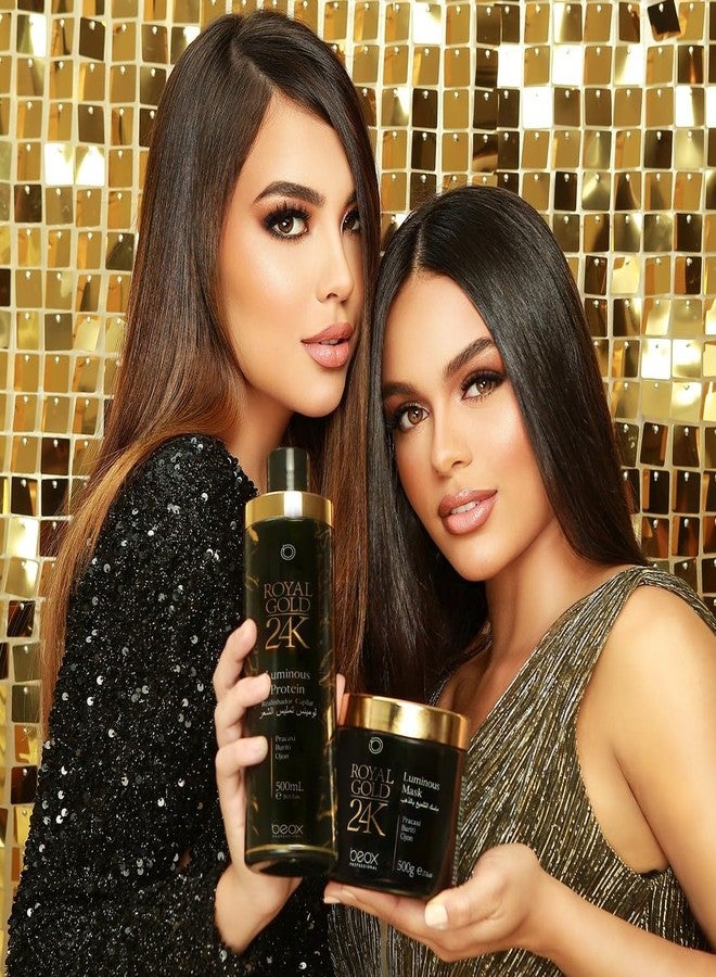 بيوكس شامبو بيوكس بروفيشنال رويال جولد 24 قيراط اللامع للشعر 500 مل - صنع في البرازيل، هذا الشامبو المرطب والمعزز للمعان غني بالزيوت الطبيعية لتغذية الشعر وإصلاحه وحمايته مع تركه ناعمًا وأملسًا ومتألقًا. - Image 5