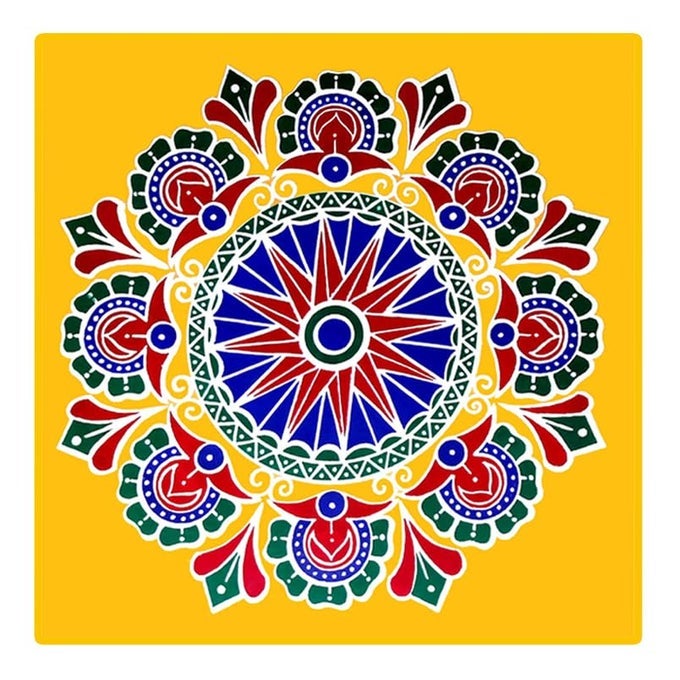 RANGOLI STICKER KOLAM STICKER FOR WALL TILE FLOOR STEEL STICKERMODEL CM1