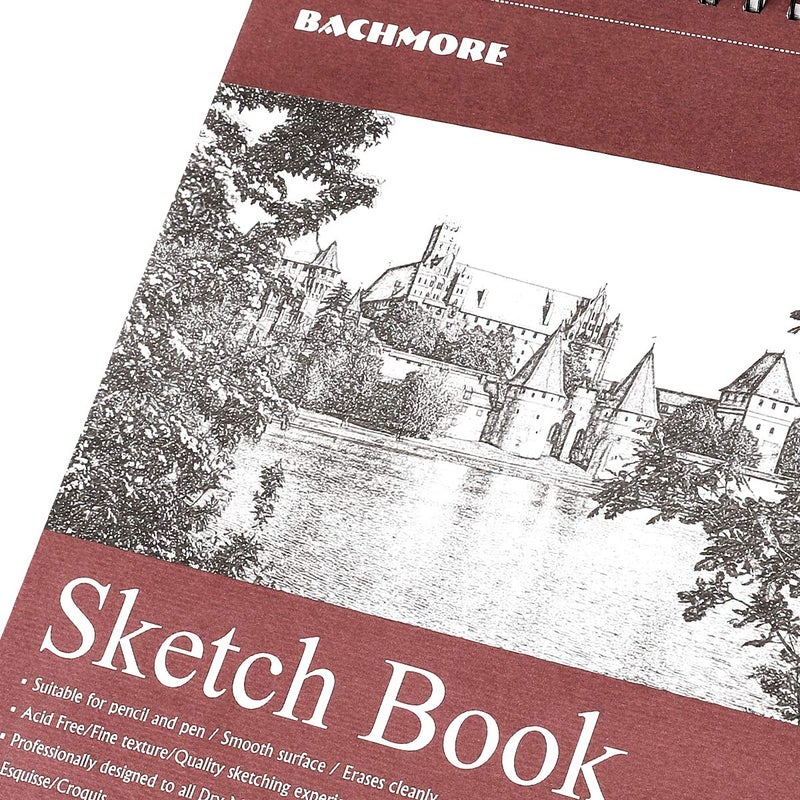 BB Bachmore Bachmore Sketchpad 9X12 Inch (68lb/100g), 100 Sheets of TOP Spiral Bound Sketch Book for Artist Pro & Amateurs | Marker Art, Colored Pencil, Charcoal for Sketching - Image 2